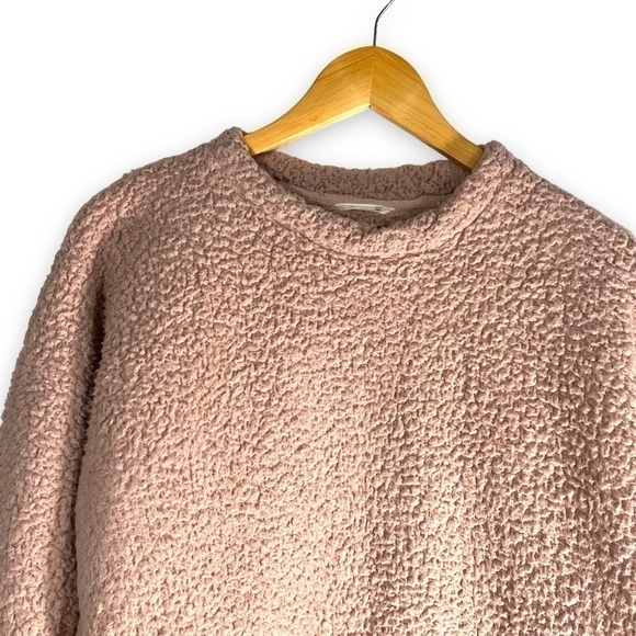 4 for $20 SALE! Harper Heritage Teddy Bear Sherpa Cropped Sweater, Dusty Rose, M - Picture 7 of 10